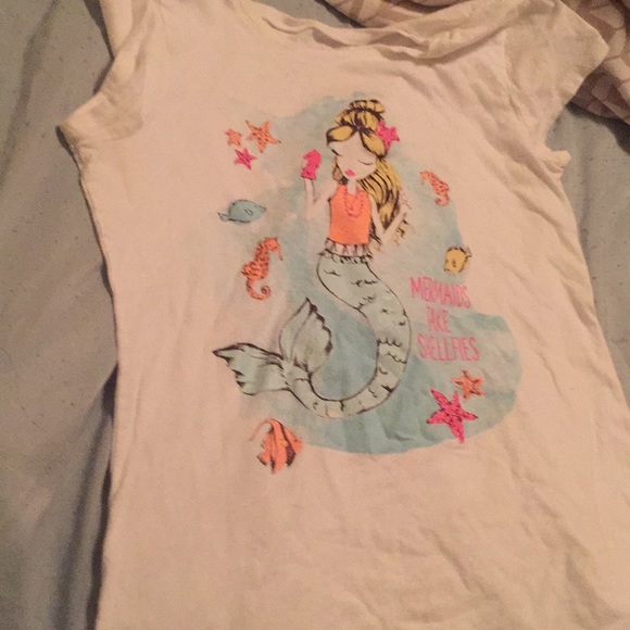 The Children's Place Other - Children’s place white mermaid shirt
